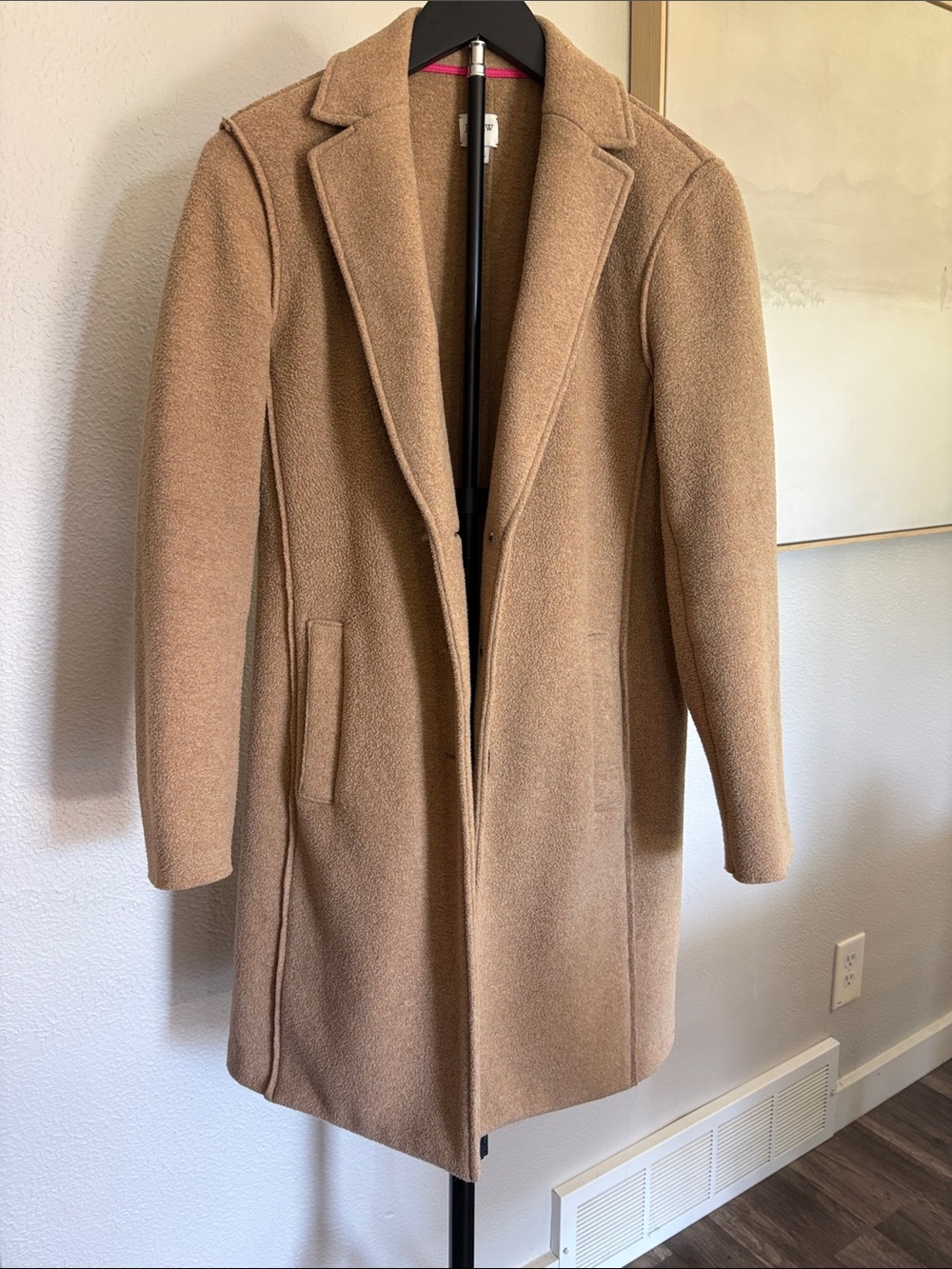 J. Crew Camel Single-Breasted Wool Trench Coat